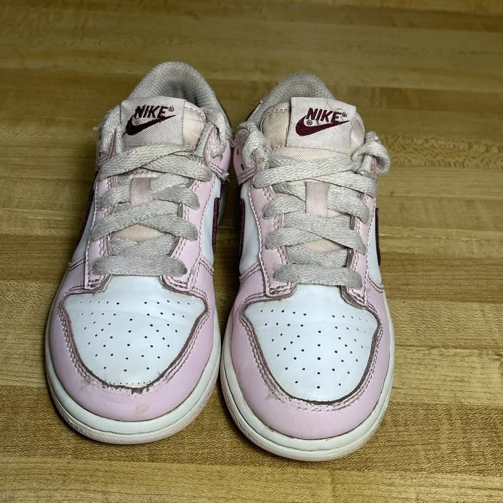 Nike Dunk Low Pink Foam Red White Valentines Gs Size 12c (CW1588-601)